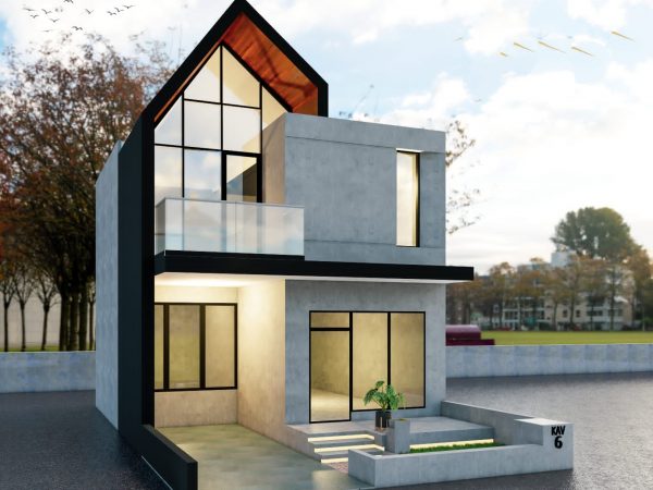 Rumah 2,5 Lantai Desain Modern Futuristik Limo (TIM)