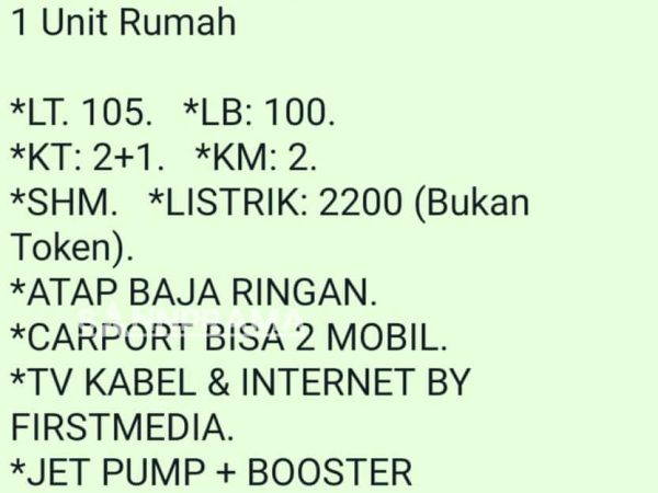 rumah dijual tanah baru beji sannprama