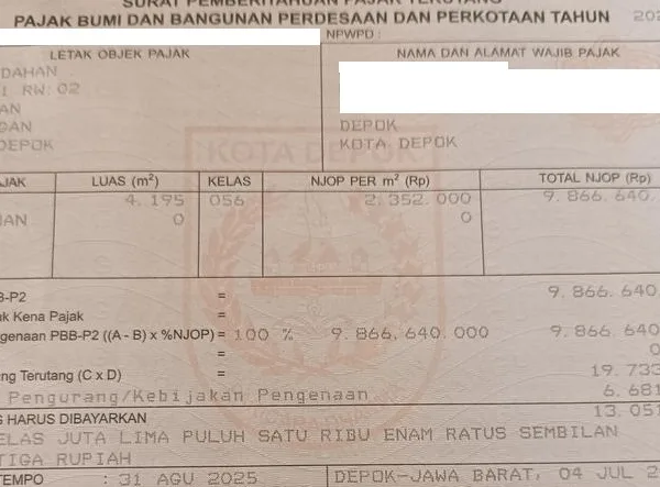 TANAH DIJUAL BEDAHAN SHM